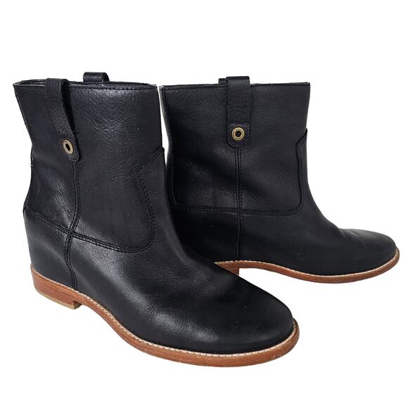 Cole Haan Zillie Boots Leather Slip On Womens Size 9.5B - Picture 1 of 7